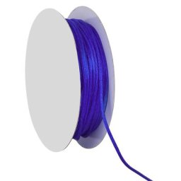 Cordelette en satin, bleu, 2 mm, 20 m