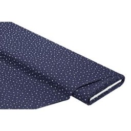 Tissu coton ""pois"", bleu marine/blanc