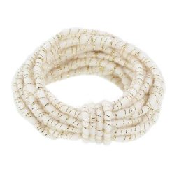 Cordelette en laine feutrée, avec fil lurex et cœur en fil métallique, beige-doré, 5 mm Ø, 5 m