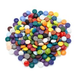 Tesselles en verre Fantasy, multicolore, rond, 12 mm Ø, 500 g