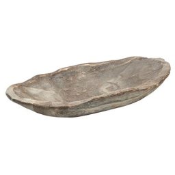 Coupelle en bois, gris délavé, 45,5 x 19 cm