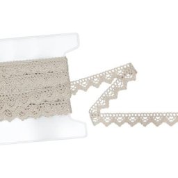 Galon de dentelle aux fuseaux, lin, largeur : 2 cm, longueur : 10 m