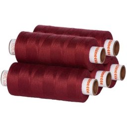 buttinette Lot de 5 bobines de fil à coudre universel, bordeaux, grosseur : 100