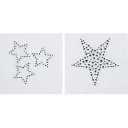 buttinette Motifs strass ""étoiles"" à repasser, 2,8 - 6 cm, set de 4 motifs