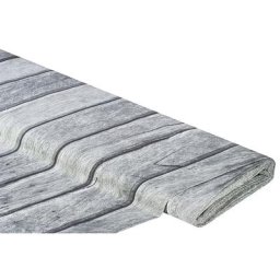 Tissu coton à impression numérique ""mur en bois"", gris