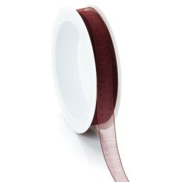 Ruban organza, bordeaux, 10 mm, 10 m
