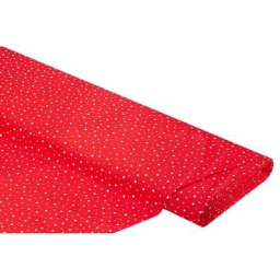 Tissu coton ""pois"", rouge/blanc