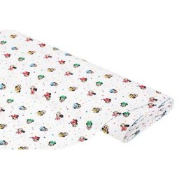 Tissu coton ""Minnie"", blanc/multicolore