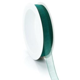 Ruban organza, vert foncé, 10 mm, 10 m