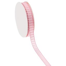 Ruban vichy, rose, 10 mm, 10 m