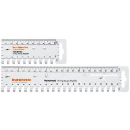 buttinette Set de règles, avec graduation en cm, dim. : 23 x 4,5 cm et 12 x 4,5 cm