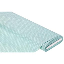 Tissu coton ""petites fleurs"", vert menthe/blanc