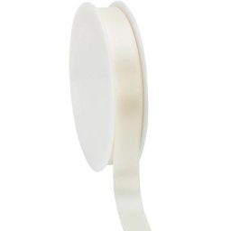 Ruban en satin, crème, 15 mm, 50