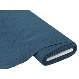 Tissu mousseline/double gaze, bleu