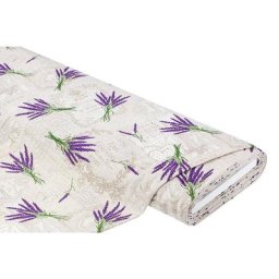 Tissu de décoration ""lavande"", écru/multicolore