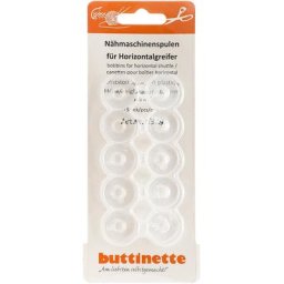 buttinette Canettes pour machine à coudre à boîtier horizontal, 20 mm Ø, hauteur : 10,5 mm, 10 pcs.