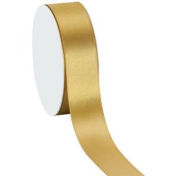 Ruban satin 25 mm, doré, 10 m