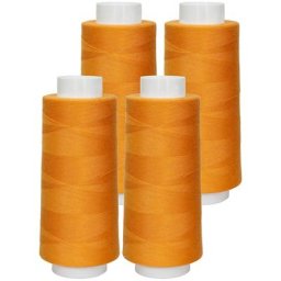 buttinette Set éco de fil pour surjeteuse, orange, 4 bobines, grosseur : 120, 2500 m
