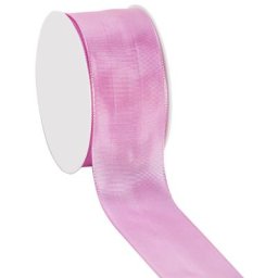 Ruban en tissu, avec bords laitonnés, rose, 40 mm, 10 m