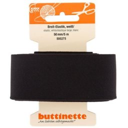 buttinette Ruban élastique ""large"", noir, largeur : 50 mm, longueur : 5 m