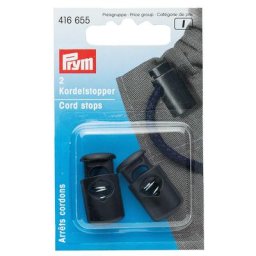Prym Arrêts cordons, noir, pour des cordons d'une épaisseur de 6 mm Ø, 2 pièces