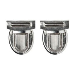 buttinette Fermetures de cartable, argent, 32 x 38 mm, 2 pièces