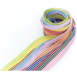 Set de rubans à carreaux, multicolore, 10 mm, 10x 1 m