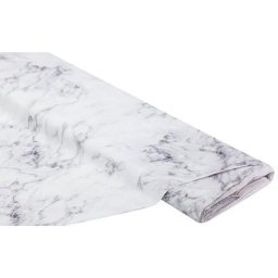 Tissu coton à impression numérique ""marbre"", de la série Ria, blanc/gris