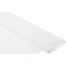 Tissu coton ""pois"", blanc/bleu, 2 mm Ø