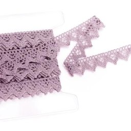 Galon de dentelle aux fuseaux, mauve, largeur : 2 cm, longueur : 5 m