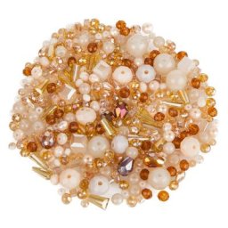 Perles à facettes en verre, beige, 3 - 9 mm, 25 g