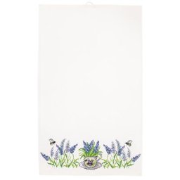 Kit broderie Torchon de cuisine ""lavande