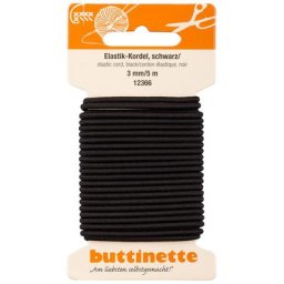 buttinette Cordon élastique, noir, 5 m