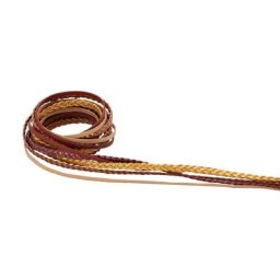 Set de rubans en cuir, tons bordeaux, 2–3 mm