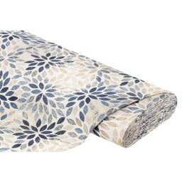 Tissu de décoration ""feuilles"", bleu/multicolore