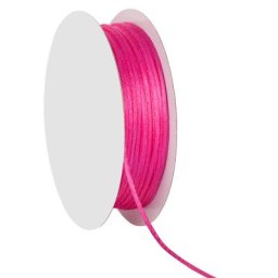 Cordelette en satin, rose vif, 2 mm, 20 m