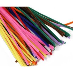 Fil chenille, multicolore, 5–6 mm x 50 cm, 100 pièces