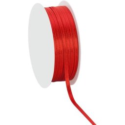 Ruban satin 3 mm, rouge, 20 m
