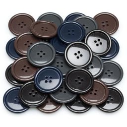buttinette Boutons pour vestes et manteaux, 28 mm Ø, 32 pièces