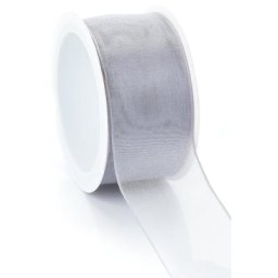 Ruban organza, argenté, 40 mm, 5 m