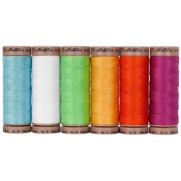 Mettler Silk Finish Cotton Set de fil à coudre ""printemps"", grosseur : 40, contenu : 6x 150 m