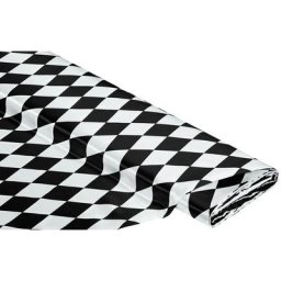 Tissu satin « losanges », noir/blanc