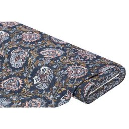 Tissu canevas ""ornements"" avec du coton recyclé, bleu jeans multicolore