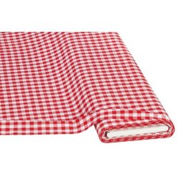 Tissu coton ""carreaux vichy"", 1 x 1 cm, rouge/blanc