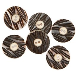 Boutons en corne véritable, Ø 23 mm, 6 pièces