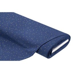 Tissu double-gaze avec pois scintillants, bleu foncé/doré