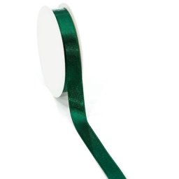 Ruban en satin, vert foncé, 15 mm, 20 m