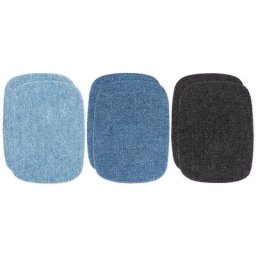 Kleiber Mini-renforts en tissu jeans, dim. : 9 x 7 cm, contenu : 3 paires