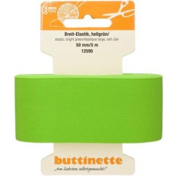 buttinette Ruban élastique ""large"", vert clair, largeur : 50 mm, longueur : 5 m