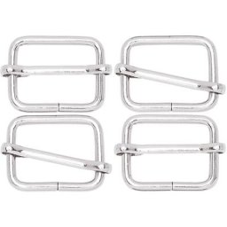 buttinette Boucles coulissantes, argent, pour des sangles de 25 mm, 4 pièces